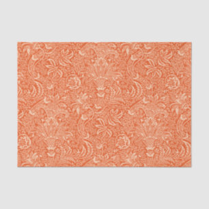 Papel De Seda Indiano de William Morris, laranja coral e pêsseg