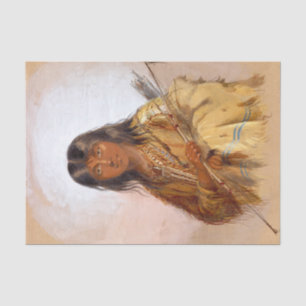 Papel De Seda Indígena Americana de Pintura de Aquarela Chinook