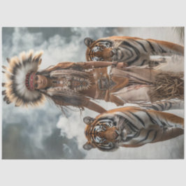 Papel De Seda Indígena de dissociação: 2 tigres de bengala