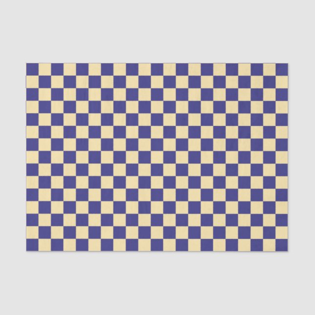Papel De Seda Indigo and butter checkerboard pattern (Frente )