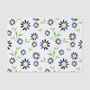 Papel De Seda Indigo Daisy Pattern