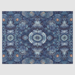 Papel De Seda Indigo Denim Bloom Floral Decoupage Craft Embrulho