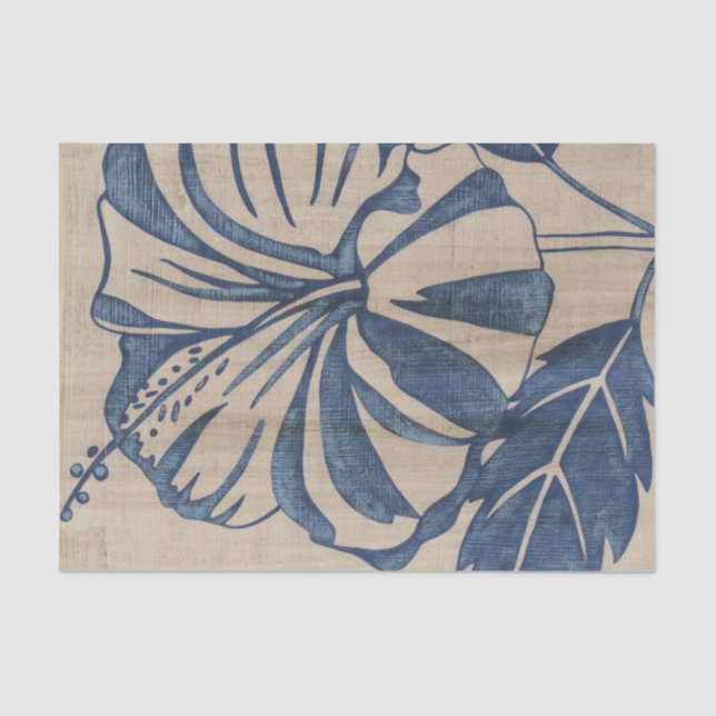 Papel De Seda Indigo Hibiscus (Frente )