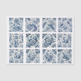 Papel De Seda Individual Blue Chinoiserie Inspired Decoupage