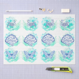 Papel De Seda Individual Vintage Inspired Blue & White Decoupage