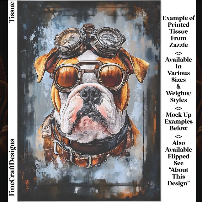 Papel De Seda Industrial Retro Steampunk Bulldog EF2L Decoupagem (Criador carregado)