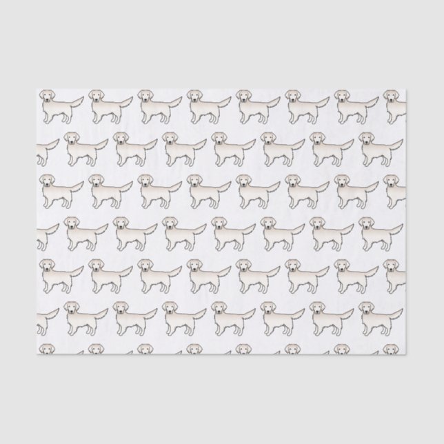 Papel De Seda Inglês Cream Ouro Retriever Cartoon Dog Padrão (Frente )