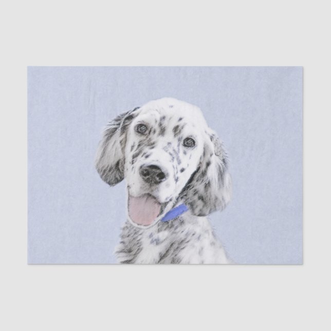 Papel De Seda Inglês Setter Blue Belton pintando arte canina (Frente )