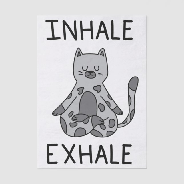Papel De Seda Inhale Exhale Yoga Cat (Frente )
