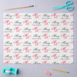Papel De Seda Iniciais de Monograma Personalizado de Feliz Natal