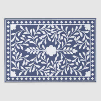 Papel De Seda Inky Blue 1 Traditional Bone Inlay Decoupage Paper