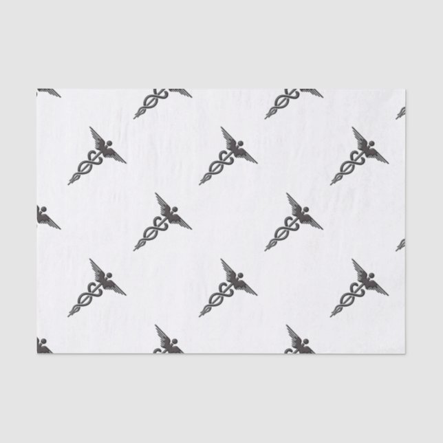 Papel De Seda Insignia Médica Caduceus (Frente )