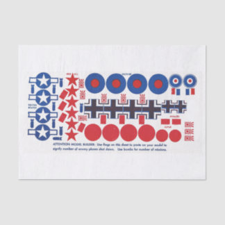 Papel De Seda Insígnias nacionais do avião modelo de WWII,