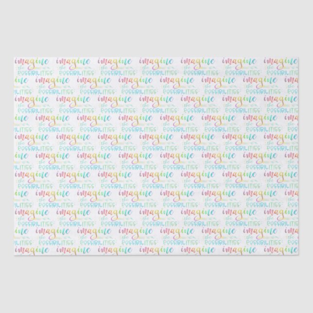 Papel De Seda Inspiração IMAGINE AS POSSIBILIDADES DIZENDO (Frente )