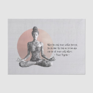 Papel De Seda Instrutor de Meditação Yoga Reiki Master Lotus Pos