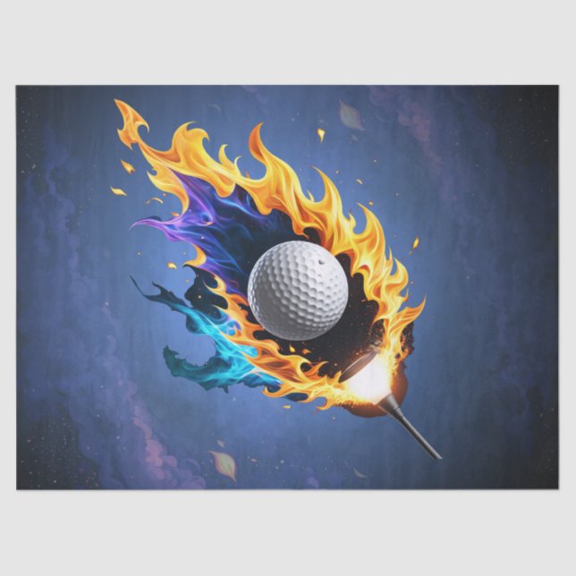Papel De Seda Intensidade de chama: A bola de golfe em ação. (Frente )