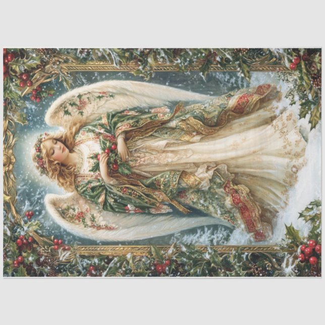 Papel De Seda Intrair Anjo de Natal (Frente )