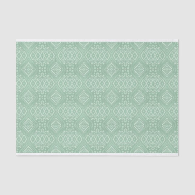 PAPEL DE SEDA INTRICIE PADRÕES VERDE PASTEL (Frente )