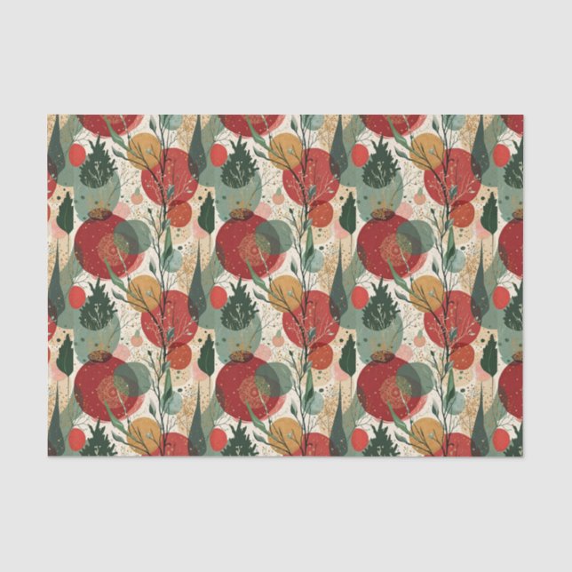Papel De Seda Inverno / Abstrato de Natal (Frente )