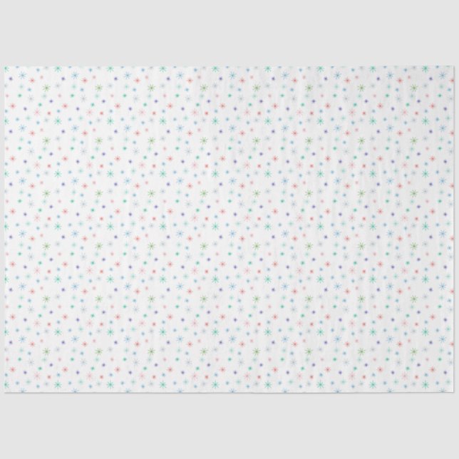 Papel De Seda Inverno Flocos de neve com multicor inspirado (Frente )