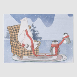 Papel De Seda Inverno Quente Desperta Urso Polar Manipulando Esc