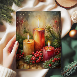 Papel De Seda Inviting Christmas candle tissue paper holly berry