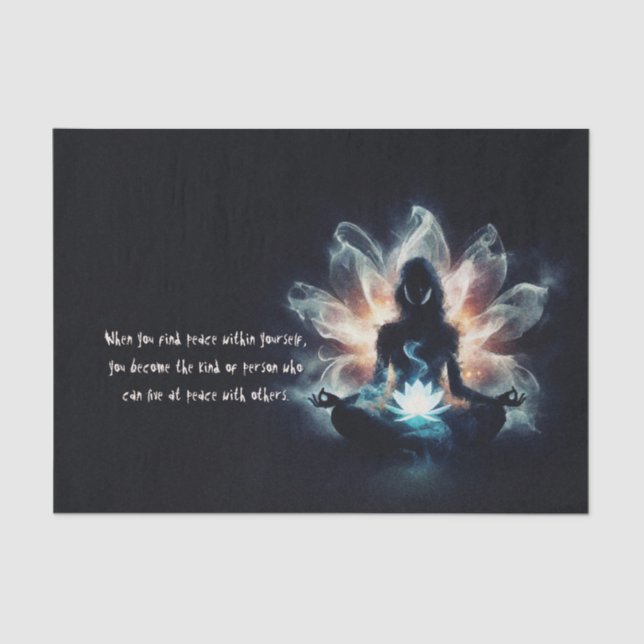 Papel De Seda Ioga Instrutor Meditação Dose Brilhante Lotus (Frente )