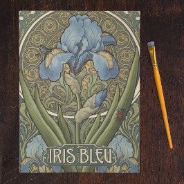 Papel De Seda Íris Azul Estilo Francês Arte Nova Íris Azuis
