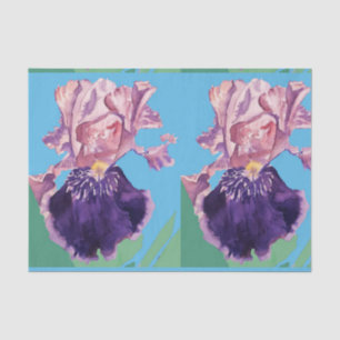 Papel De Seda Iris Iriss Purple Watercolor Floral Flower