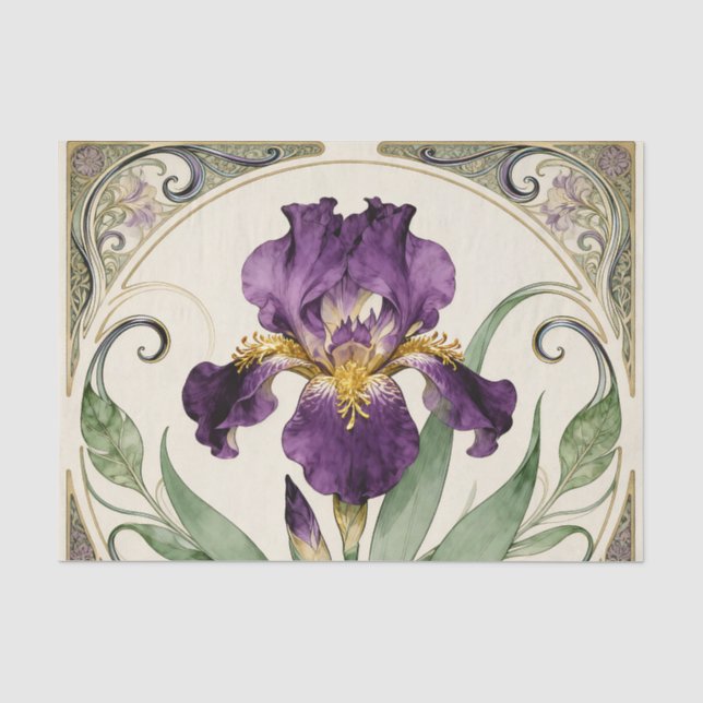 Papel De Seda Íris Roxa Art Nouveau (Frente )