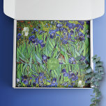 Papel De Seda Irises Paisagem Floral Vincent van Gogh<br><div class="desc">Papel tecidular com pintura a óleo de arte,  Irises (1889),  de Vincent van Gogh (1853-1890). Iris azul violeta no jardim,  que foi influenciada pela arte japonesa.</div>