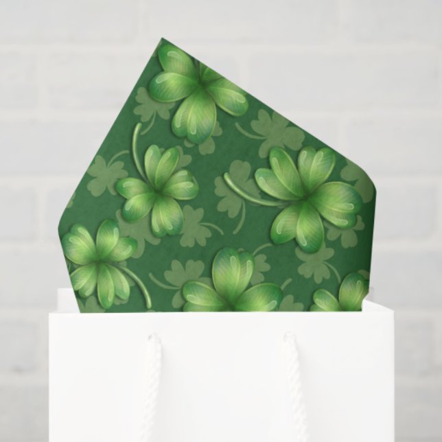 Papel De Seda Irish Green Four Leaf Clover (Sacola de presentes)