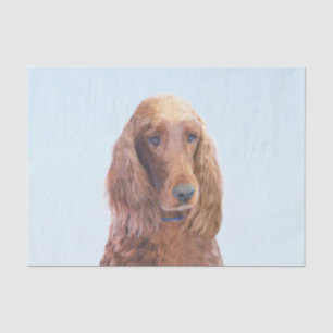 Papel De Seda Irish Setter Painting - Bela Arte Original De Cach
