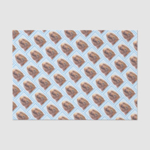 Papel De Seda Irish Setter Painting - Bela Arte Original De Cach