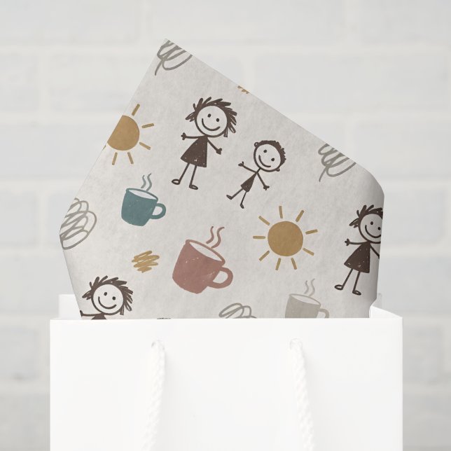 Papel De Seda Irmão Irmã Café Mamãe (Sacola de presentes)