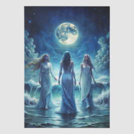 Papel De Seda Irmãs da Lua Azul Lunar