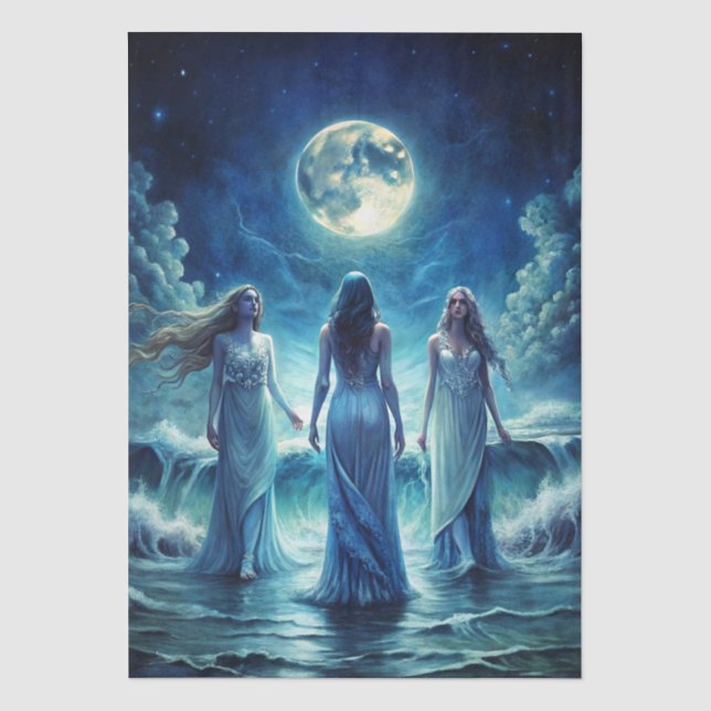 Papel De Seda Irmãs da Lua Azul Lunar (Frente )
