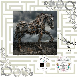 Papel De Seda Ironhoof de Cavalo Steampunk
