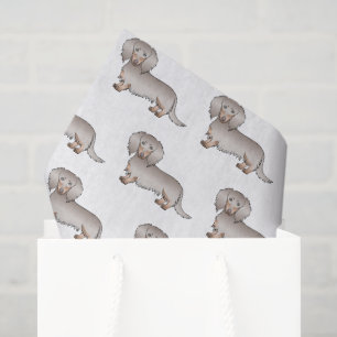 Papel De Seda Isabella E Tan Long Hair Dachshund Dog Pattern