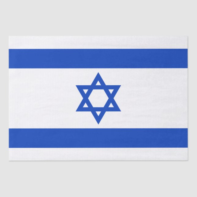 Papel De Seda Israel bandeira azul branco padrão moderno patriót (Frente )