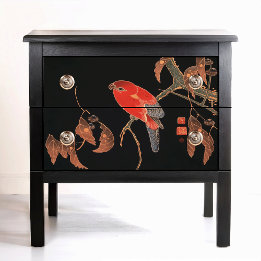 Papel De Seda Ito Jakuchu Red Parrot em galeria de árvores Circa