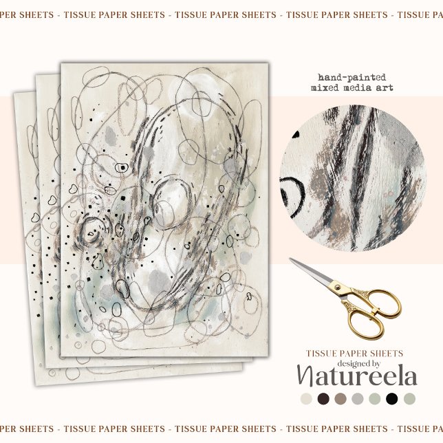 Papel De Seda Ivory Gray Sand Abstract Decoupage Tissue Paper (Criador carregado)