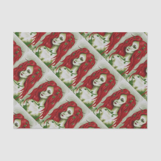 Papel De Seda Ivy Nymph Redhead Mulher Pixie Fantasy Art (Frente )