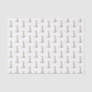 Papel De Seda J Monograma - Tecido Floral