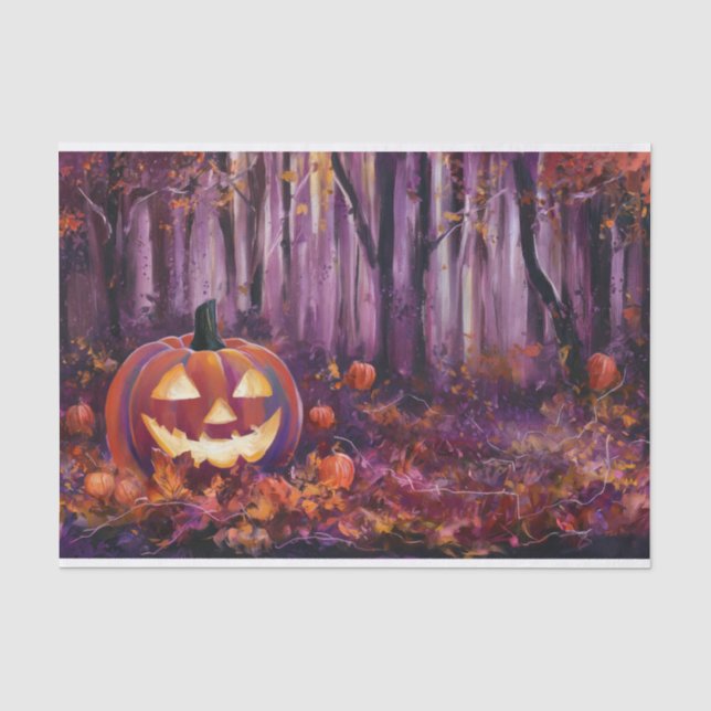 Papel De Seda Jack-olantern Silvestre, Folhas de Outono e Flores (Frente )