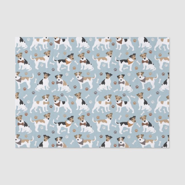 Papel De Seda Jack Russell Terrier Paws e Ossos (Frente )