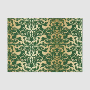 Papel De Seda jade,dourado falso,damascos,vintage,antiga,padrão