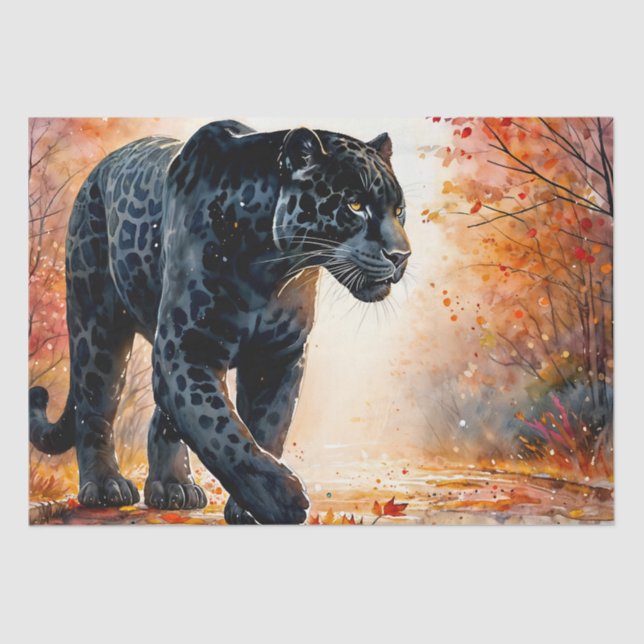 Papel De Seda Jaguar Autumn Watercolor (Frente )