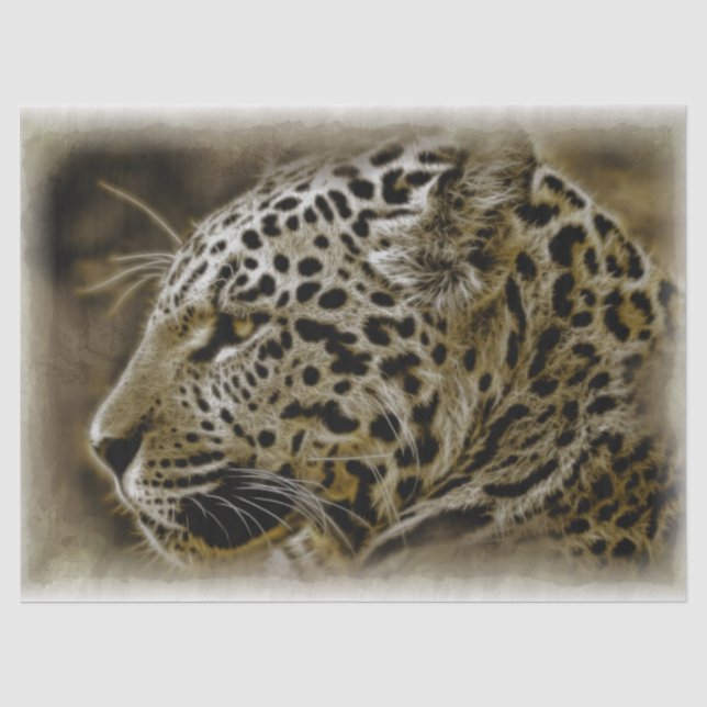 Papel De Seda Jaguar Feline - Desligamento de Trabalho de arte d (Frente )