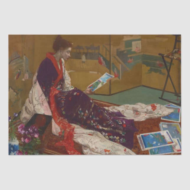 Papel De Seda James Whistler - Caprice in Purple e Dourado (Frente )